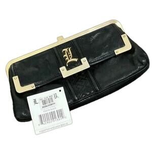 LAMB Gwen Stefani Authentic Luxury Black Leather Clutch Bag with Store Tag RARE